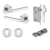 Iver Door Handle Baltimore Round Rose Pair Key/Thumb Brushed Chrome Entrance Kit