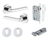 Iver Door Handle Baltimore Round Rose Pair Key/Thumb Polished Chrome Entrance Kit