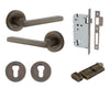 Iver Door Handle Baltimore Round Rose Pair Key/Thumb Signature Brass Entrance Kit