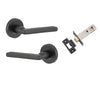 Iver Door Handle Baltimore Round Rose Pair Matt Black Passage Kit