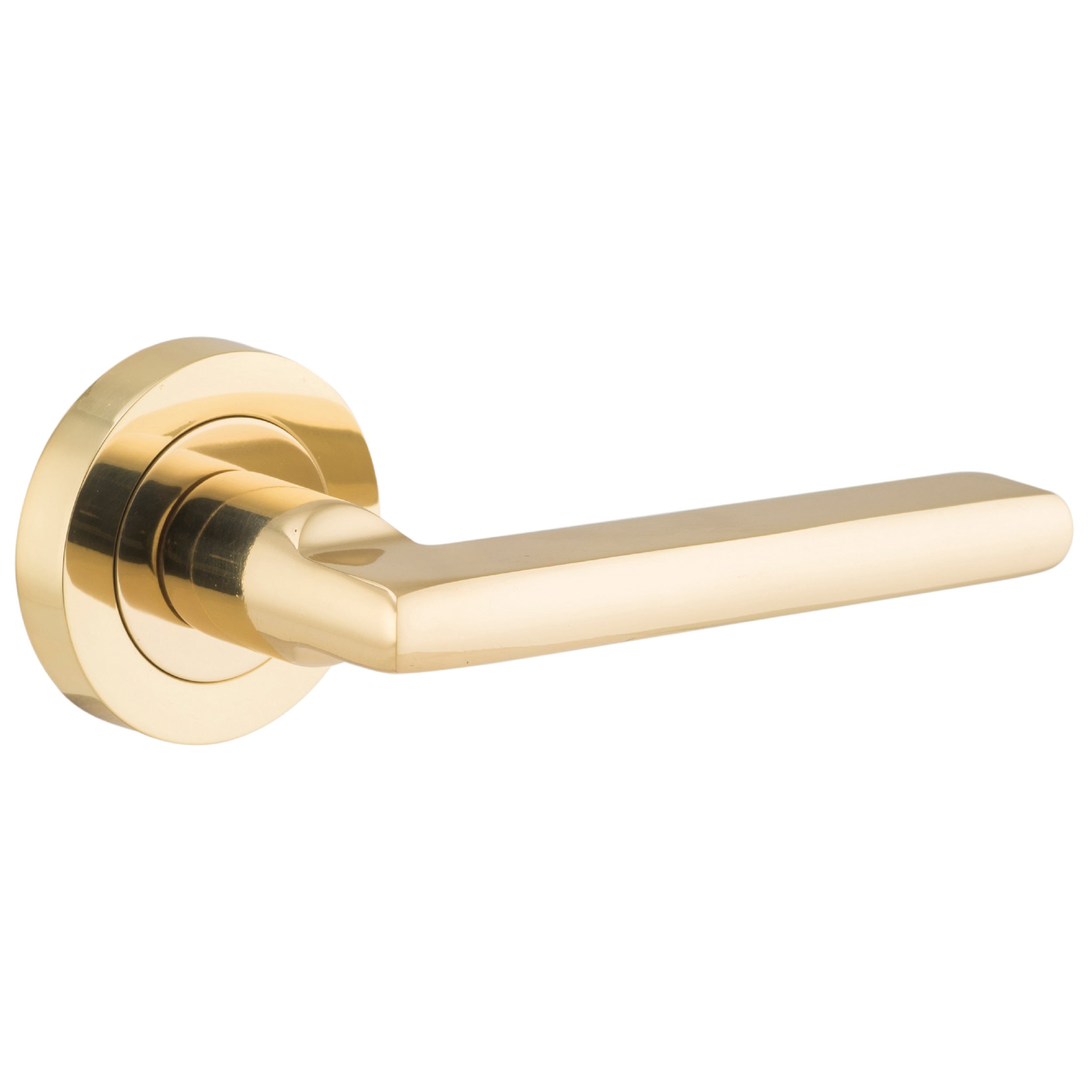 Iver Door Handle Baltimore Round Rose Pair Polished Brass