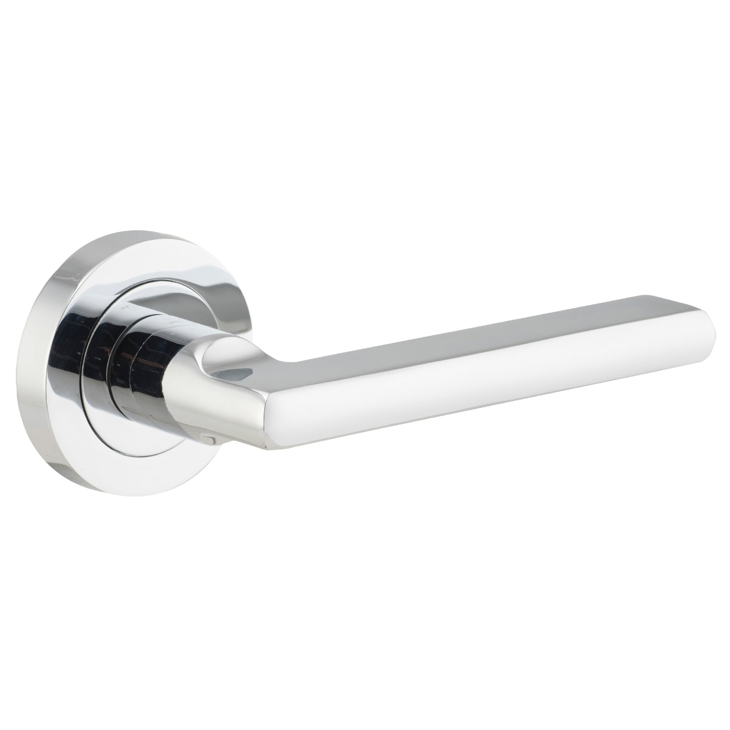 Iver Door Handle Baltimore Round Rose Pair Polished Chrome