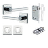 Iver Door Handle Baltimore Square Rose Pair Key/Key Polished Chrome Entrance Kit