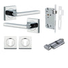 Iver Door Handle Baltimore Square Rose Pair Key/Thumb Polished Chrome Entrance Kit