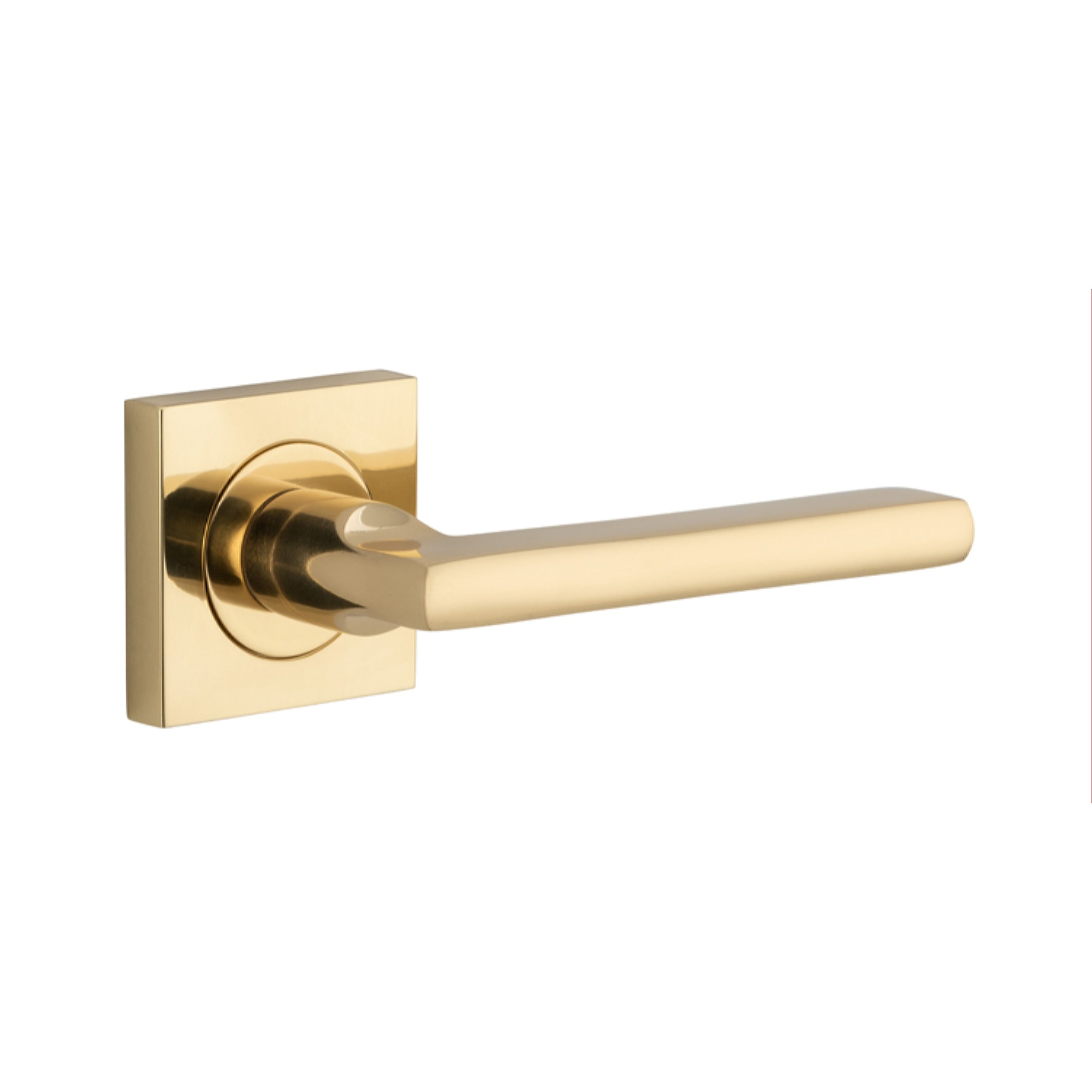 Iver Door Handle Baltimore Square Rose Pair Polished Brass