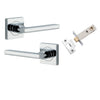 Iver Door Handle Baltimore Square Rose Pair Polished Chrome Passage Kit