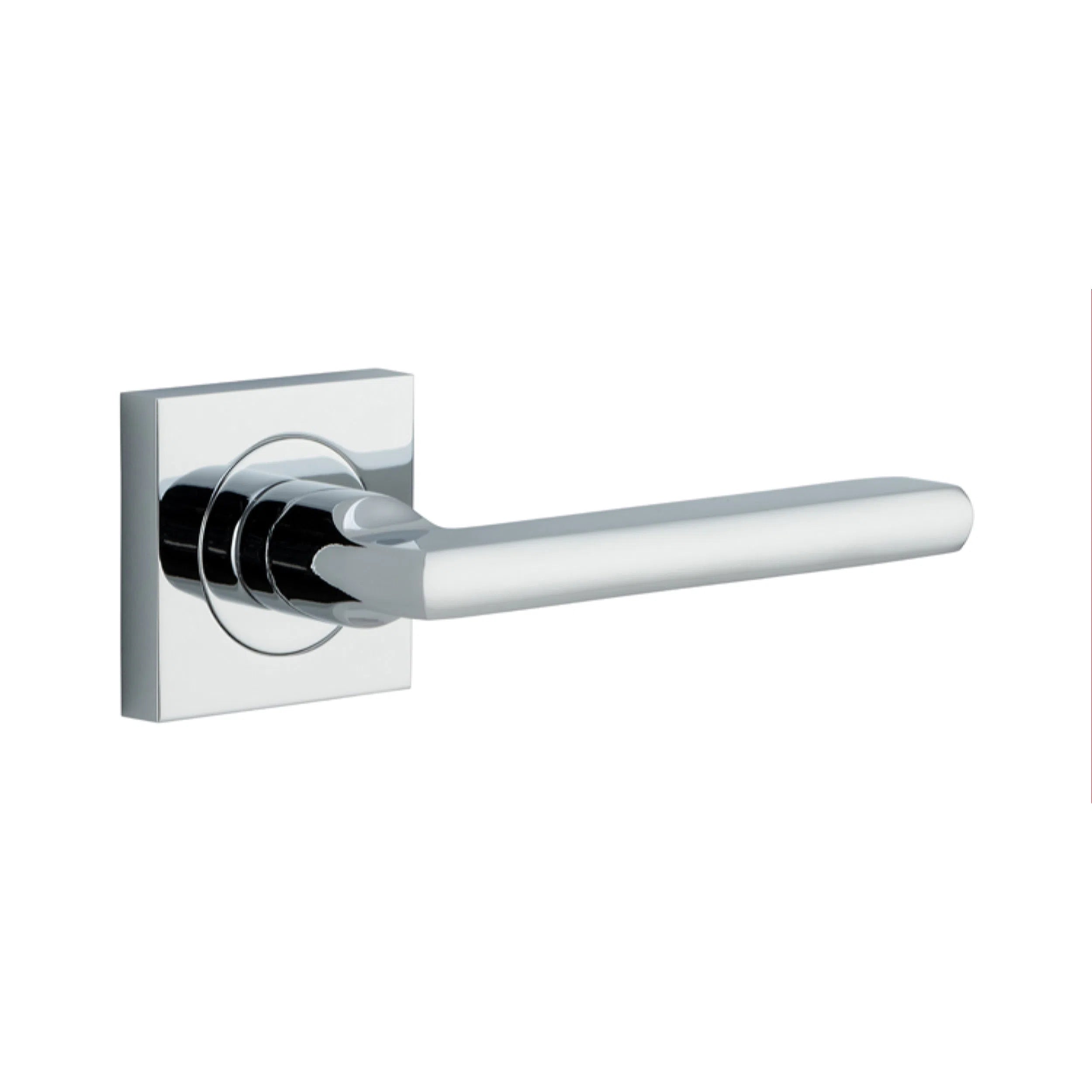 Iver Door Handle Baltimore Square Rose Pair Polished Chrome