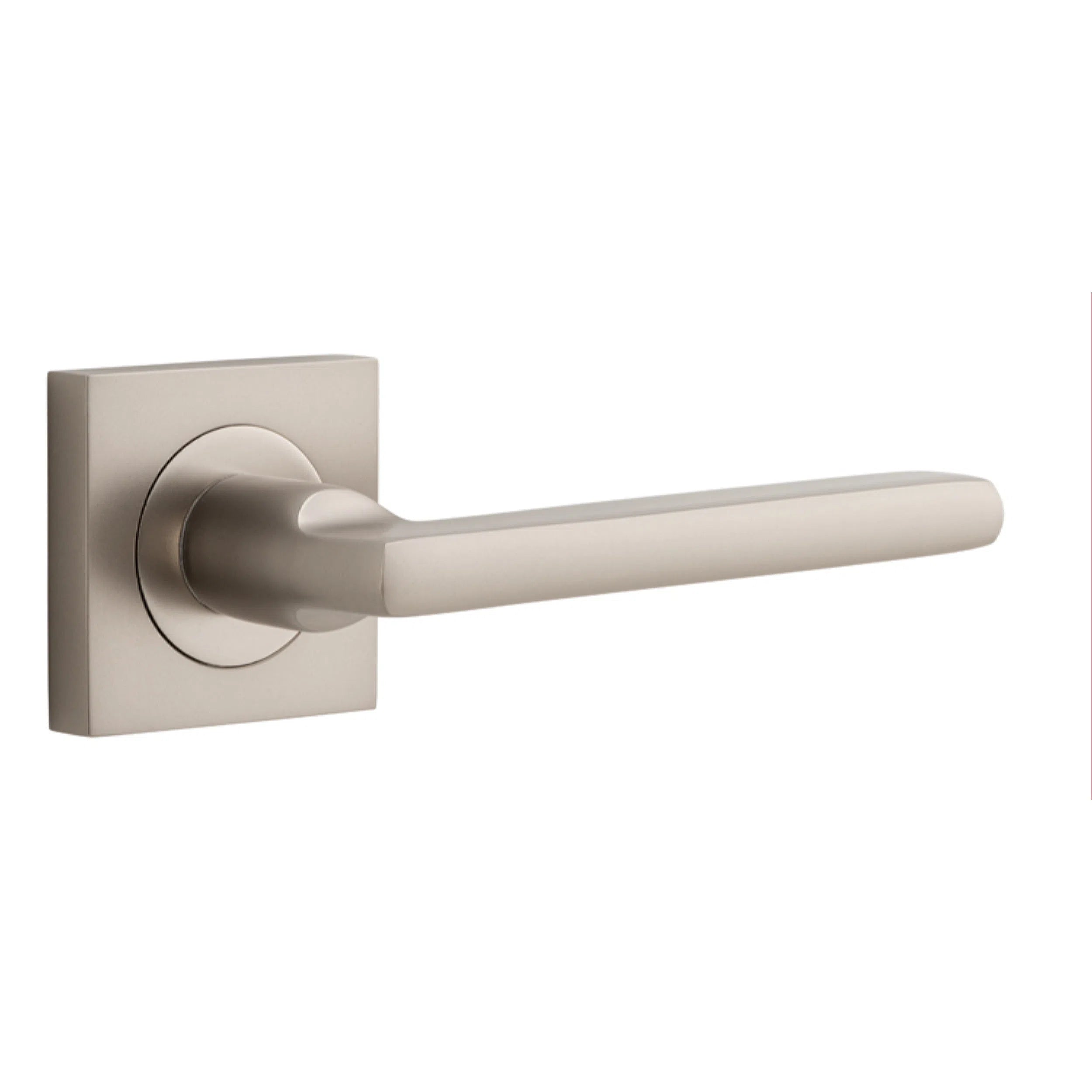 Iver Door Handle Baltimore Square Rose Pair Satin Nickel