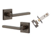 Iver Door Handle Baltimore Square Rose Pair Signature Brass Passage Kit