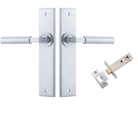 Iver Door Handle Berlin Chamfered Brushed Chrome Passage Kit