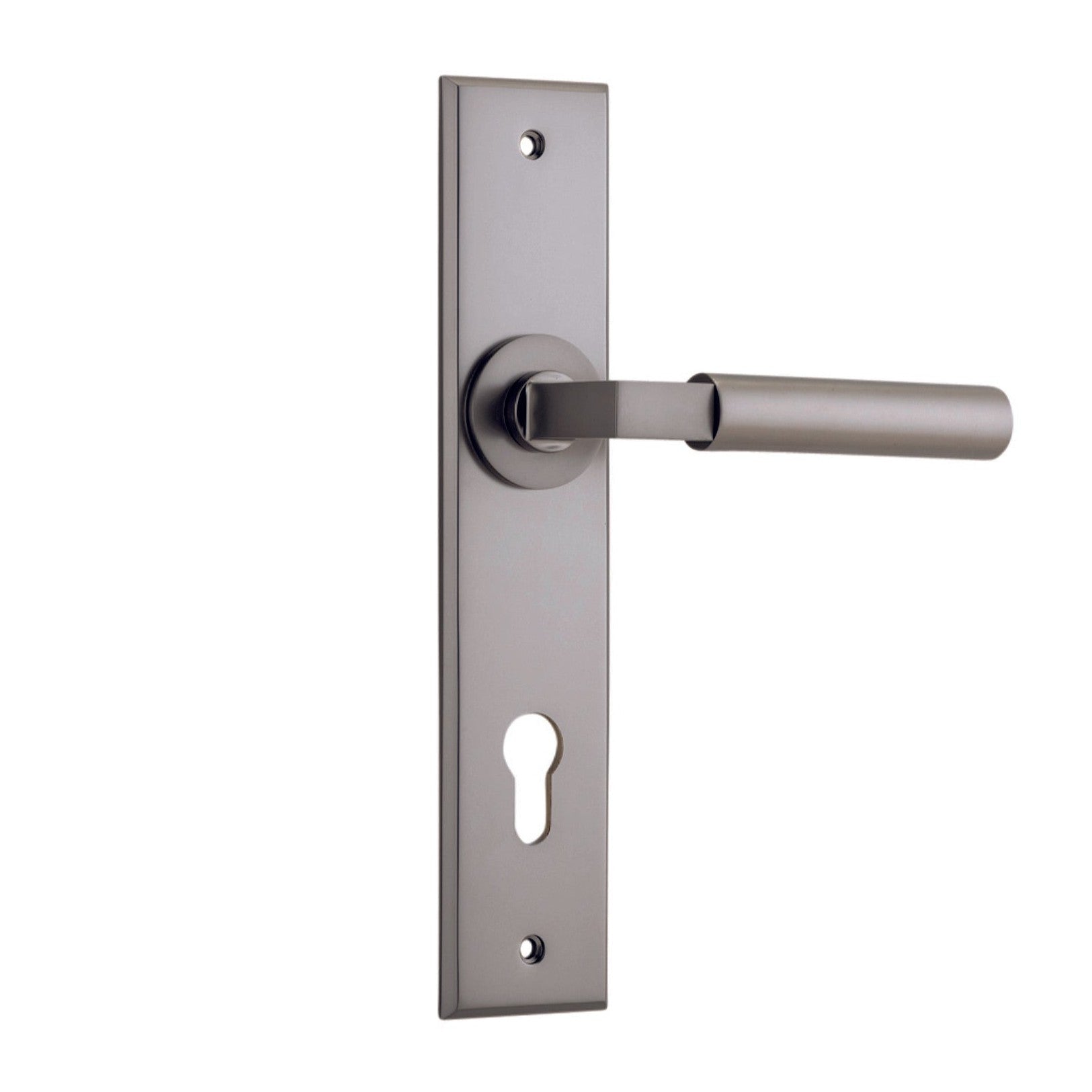 Iver Door Handle Berlin Chamfered Euro Satin Nickel