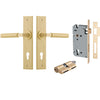 Iver Door Handle Berlin Chamfered Key/Key Brushed Brass Entrance Kit