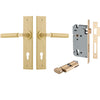 Iver Door Handle Berlin Chamfered Key/Thumb Brushed Brass Entrance Kit