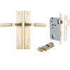 Iver Door Handle Berlin Chamfered Key/Thumb Polished Brass Entrance Kit