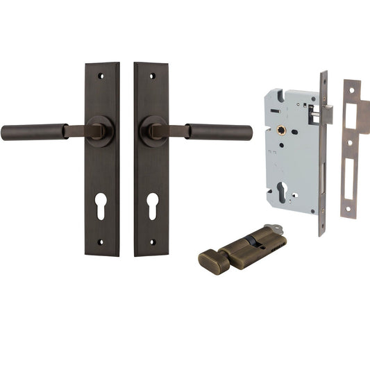 Iver Door Handle Berlin Chamfered Key/Thumb Signature Brass Entrance Kit