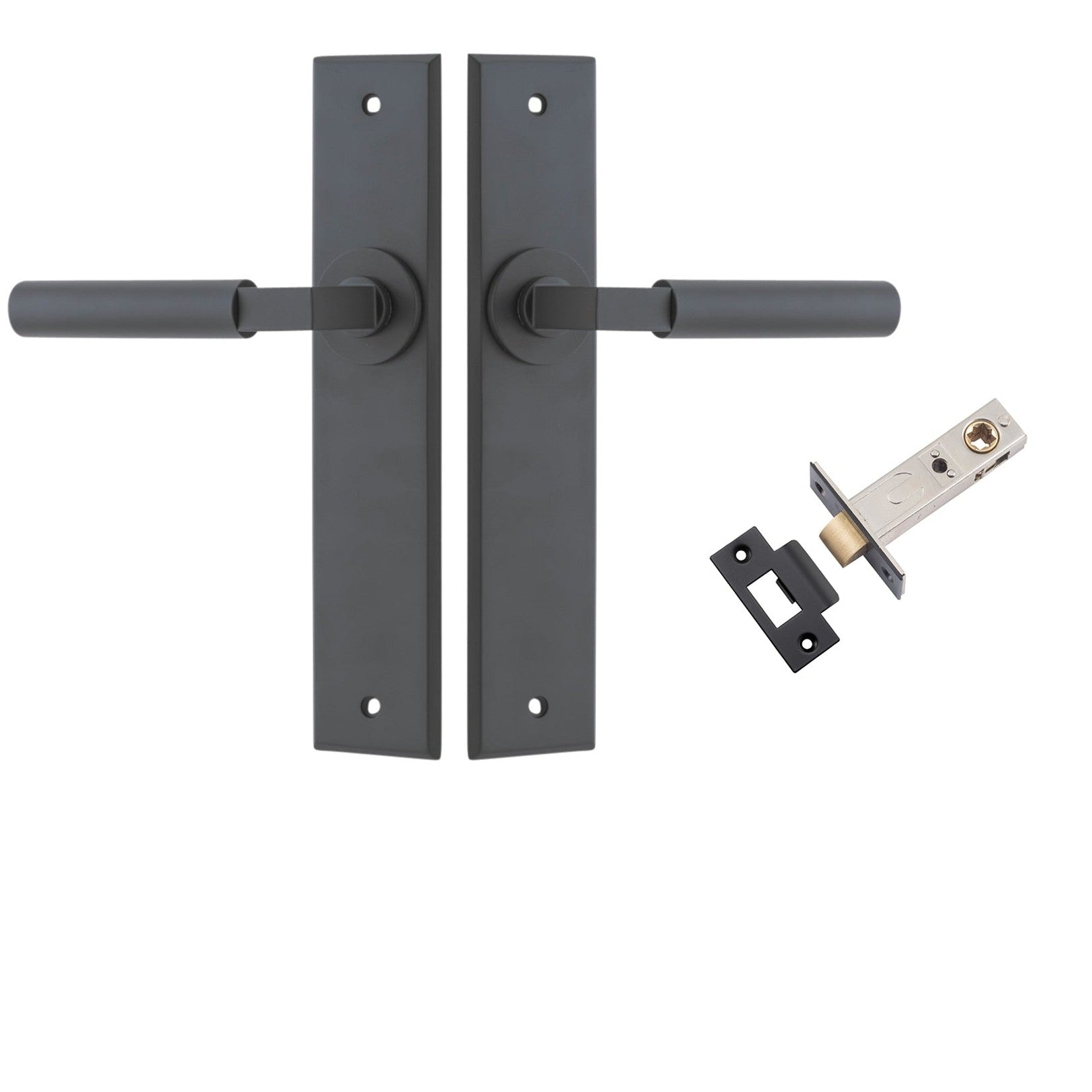 Iver Door Handle Berlin Chamfered Matt Black Passage Kit