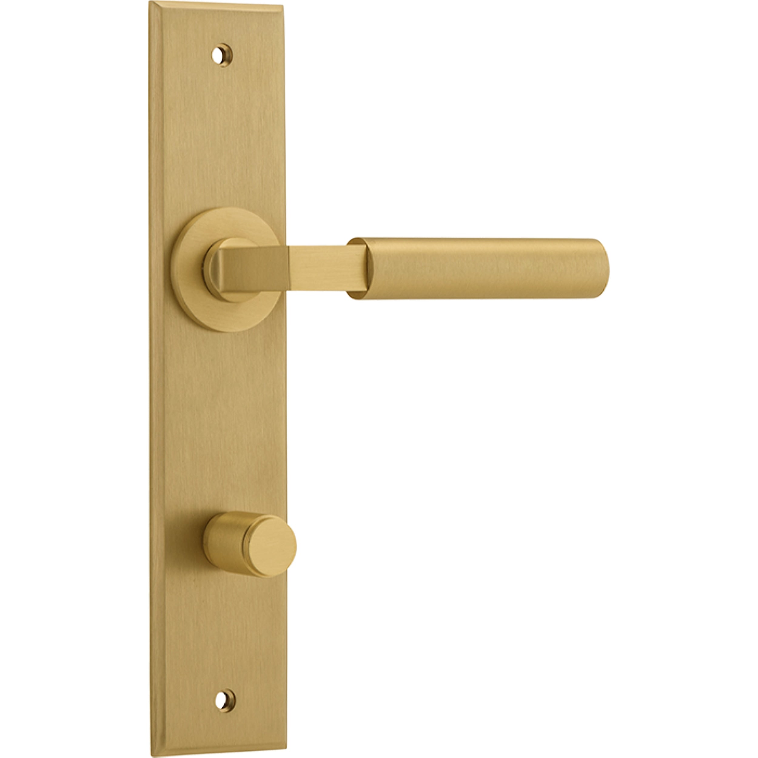 Iver Door Handle Berlin Chamfered Privacy Brushed Brass