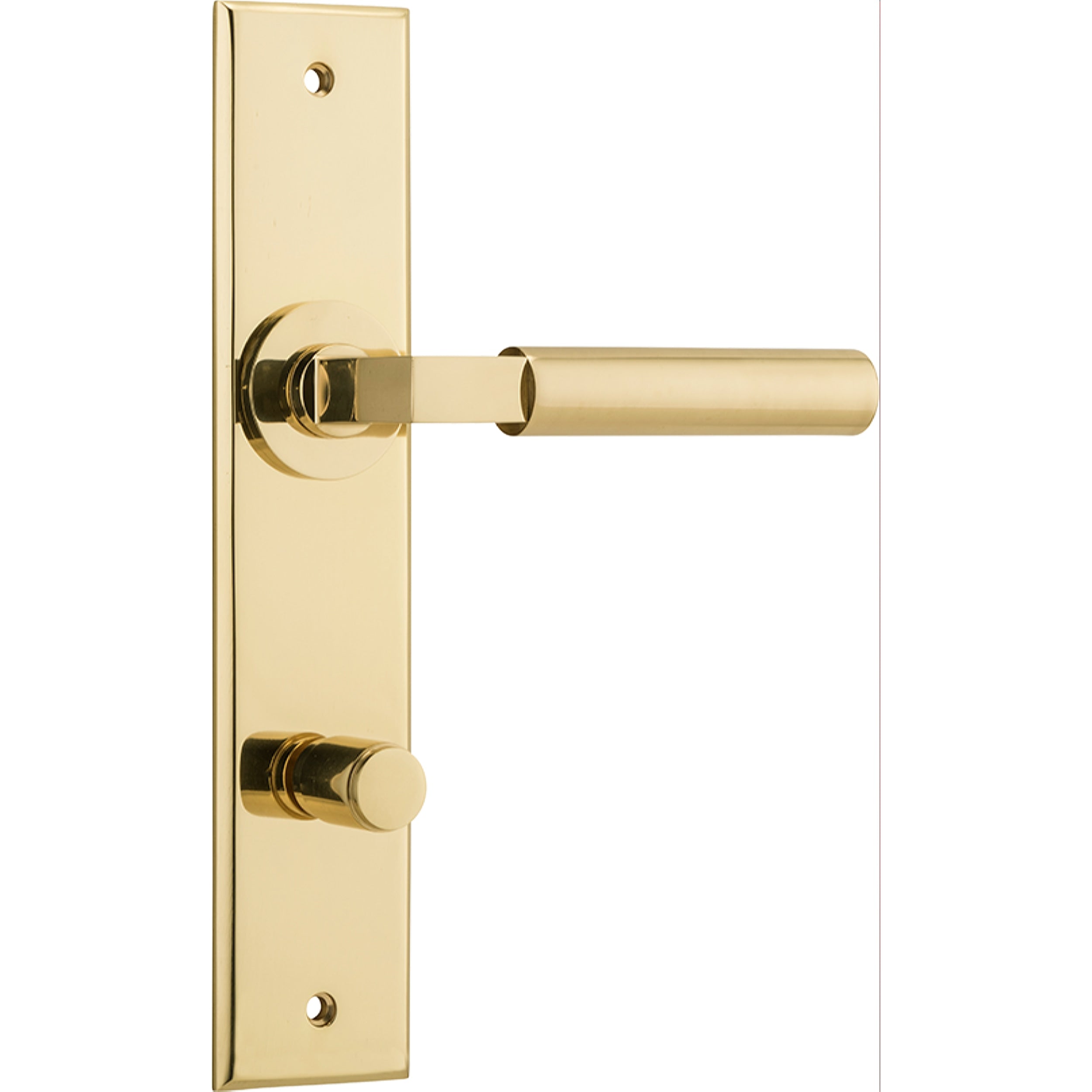 Iver Door Handle Berlin Chamfered Privacy Polished Brass