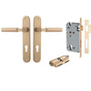 Iver Door Handle Berlin Oval Euro Pair Key/Key Brushed Brass Entrance Kit