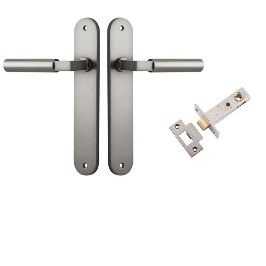 Iver Door Handle Berlin Oval Satin Nickel Passage Kit
