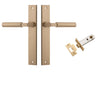 Iver Door Handle Berlin Rectangular Brushed Brass Passage Kit