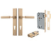 Iver Door Handle Berlin Rectangular Euro Pair Key/Key Brushed Brass Entrance Kit