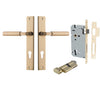 Iver Door Handle Berlin Rectangular Euro Pair Key/Thumb Polished Brass Entrance Kit