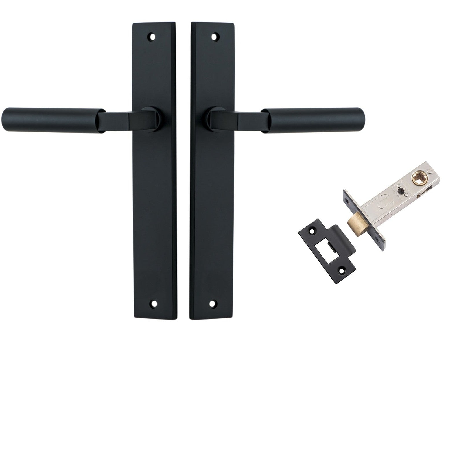 Iver Door Handle Berlin Rectangular Matt Black Passage Kit