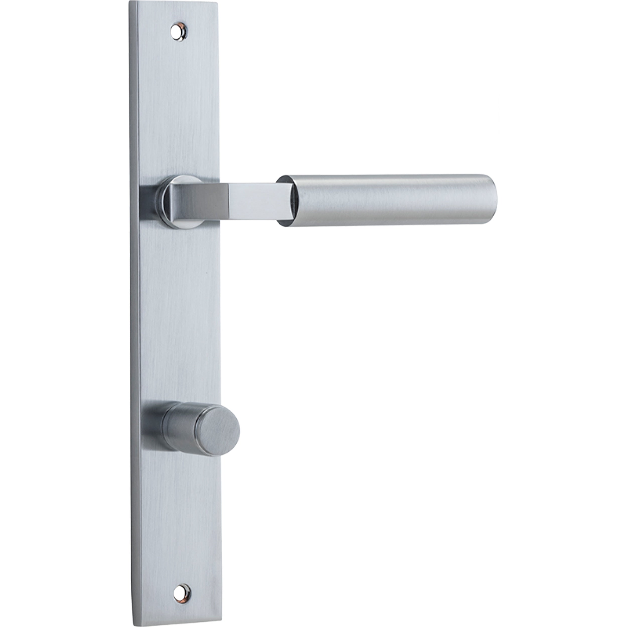 Iver Door Handle Berlin Rectangular Privacy Brushed Chrome