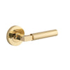 Iver Door Handle Berlin Rose Round Polished Brass Inbuilt Privacy Kit