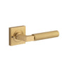 Iver Door Handle Berlin Rose Square Brushed Brass Inbuilt Privacy Kit