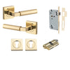 Iver Door Handle Berlin Rose Square Pair Key/Key Polished Brass Entrance Kit