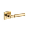 Iver Door Handle Berlin Rose Square Polished Brass Inbuilt Privacy Kit