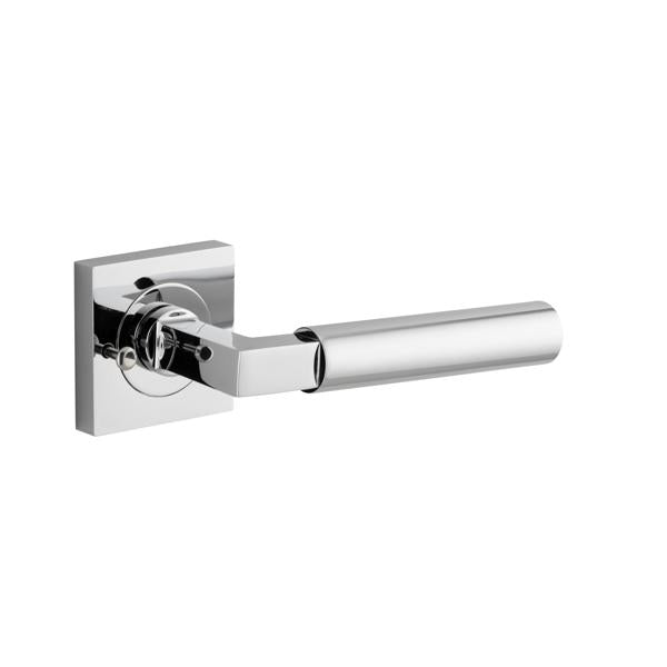 Iver Door Handle Berlin Rose Square Polished Chrome Inbuilt Privacy Kit