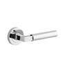 Iver Door Handle Berlin Round Rose Pair Polished Chrome