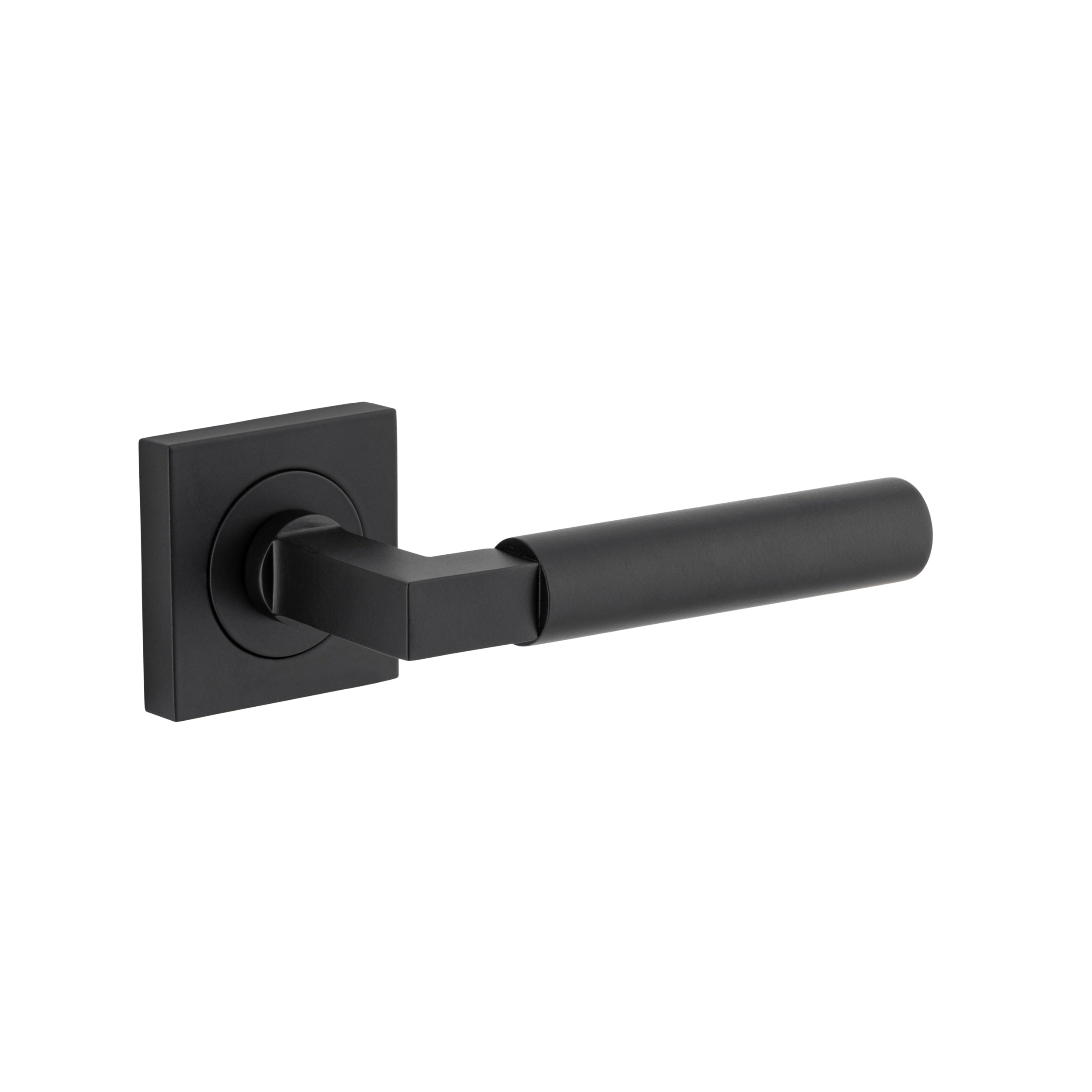 Iver Door Handle Berlin Square Rose Pair Matt Black