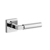 Iver Door Handle Berlin Square Rose Pair Polished Chrome