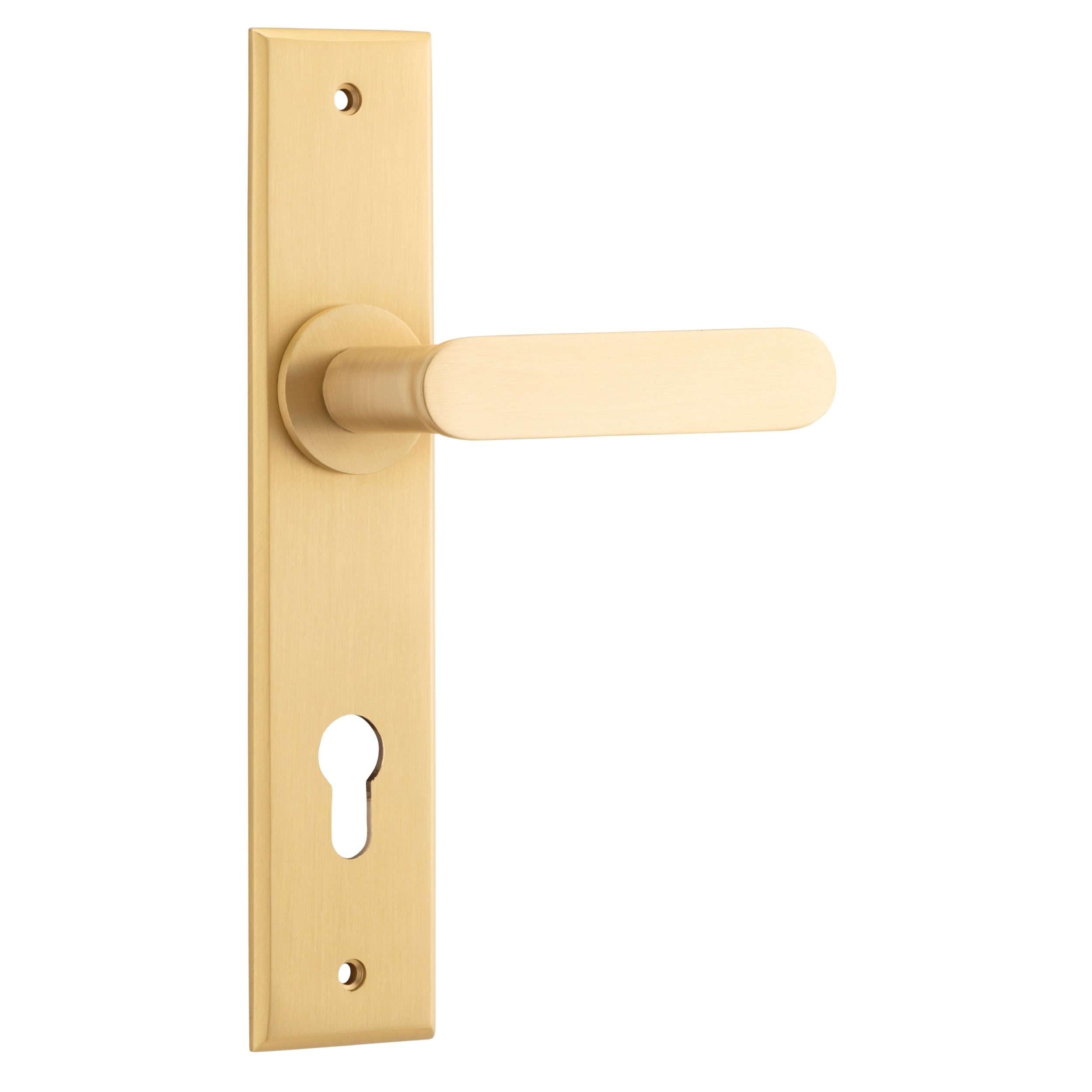 Iver Door Handle Bronte Chamfered Euro Brushed Brass