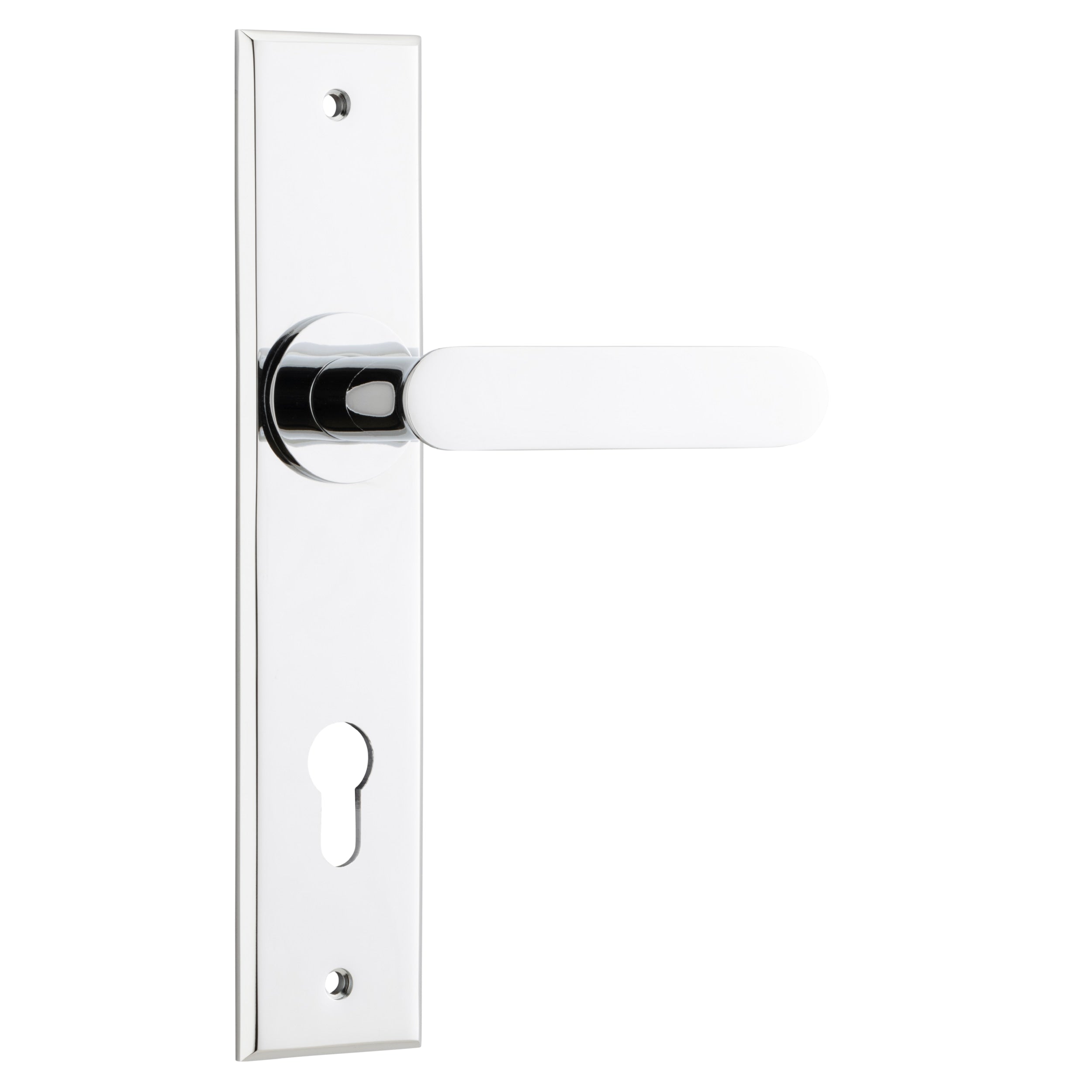 Iver Door Handle Bronte Chamfered Euro Polished Chrome