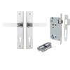 Iver Door Handle Bronte Chamfered Key/Key Brushed Chrome Entrance Kit