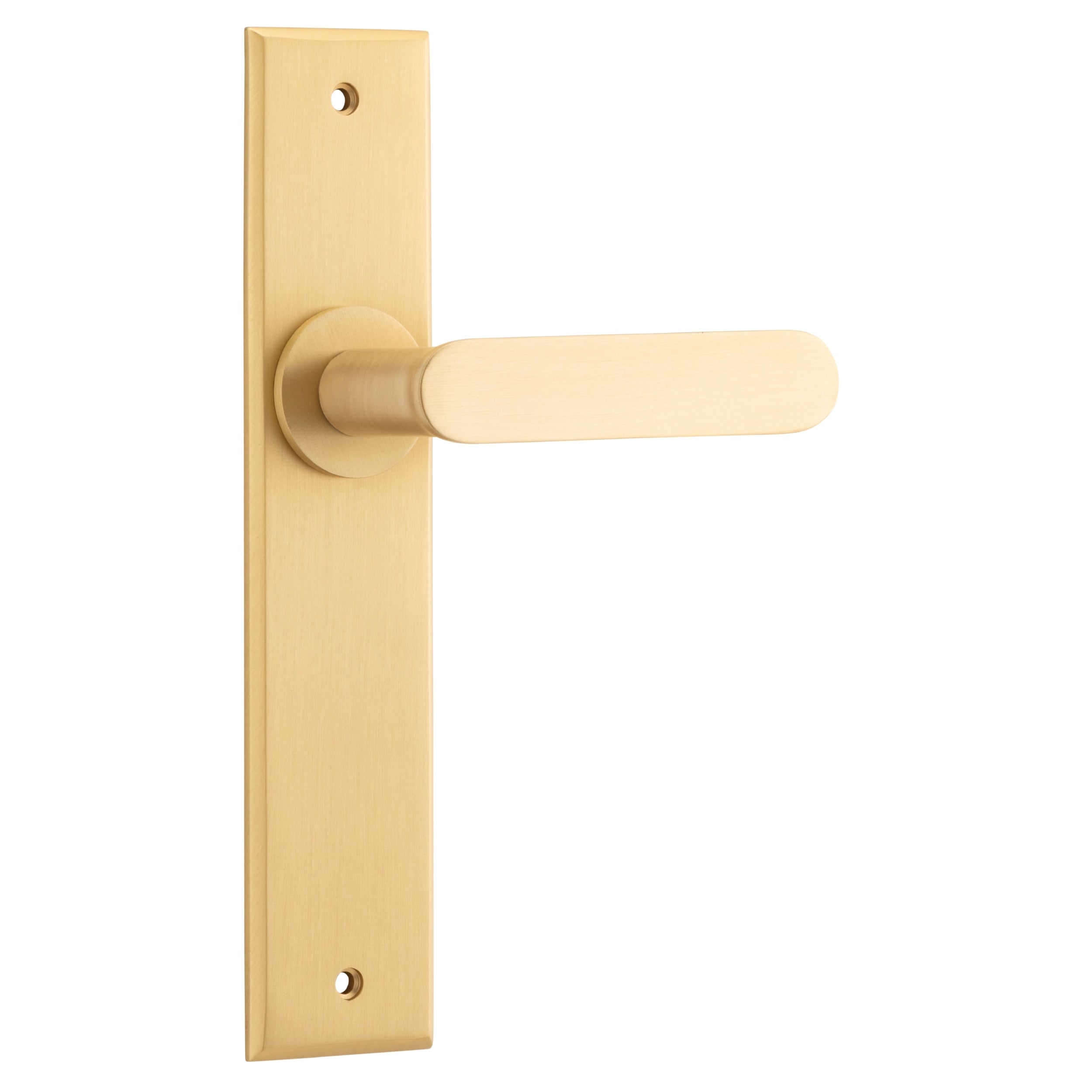 Iver Door Handle Bronte Chamfered Latch Brushed Brass