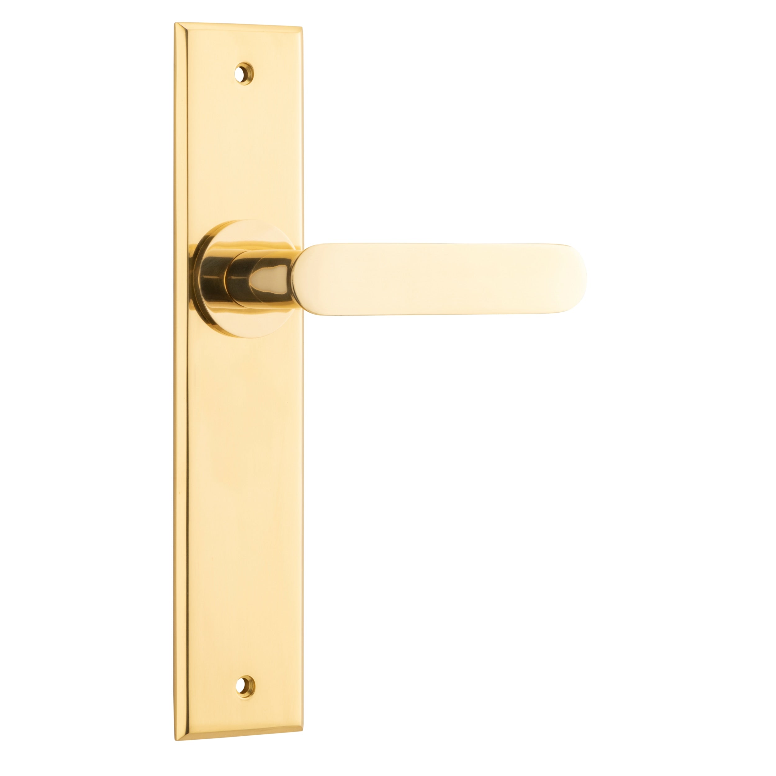 Iver Door Handle Bronte Chamfered Latch Polished Brass