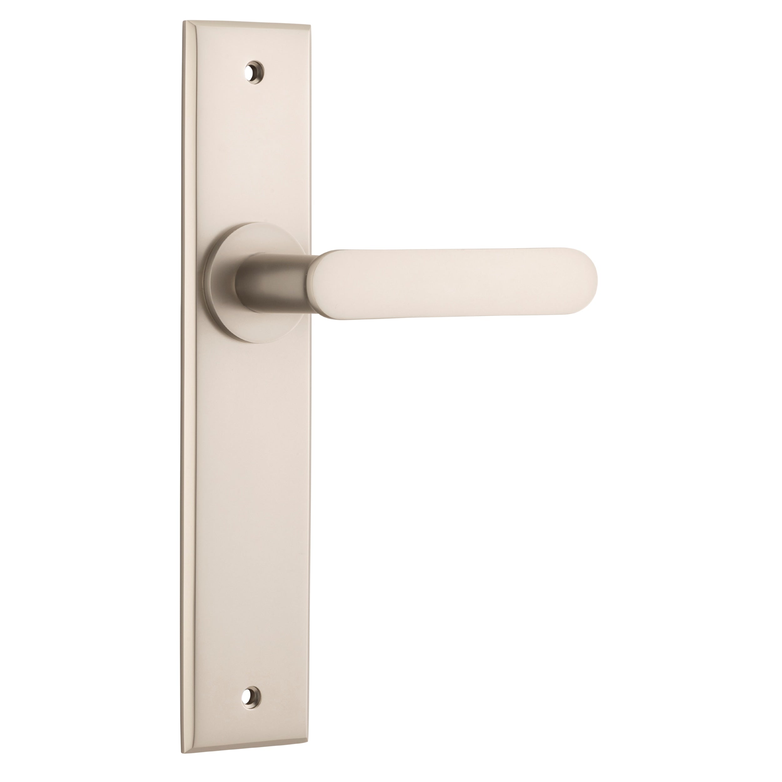 Iver Door Handle Bronte Chamfered Latch Satin Nickel