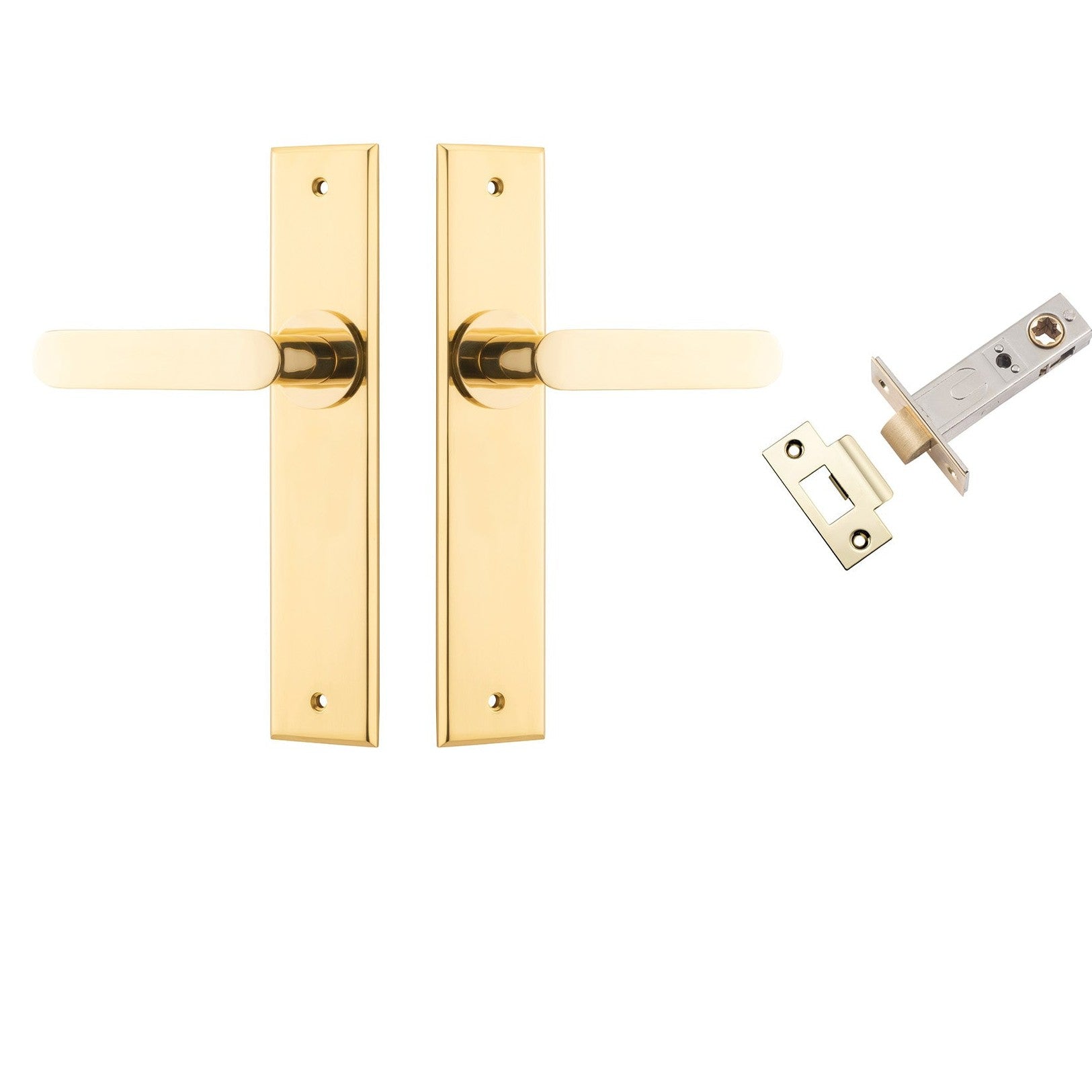 Iver Door Handle Bronte Chamfered Polished Brass Passage Kit