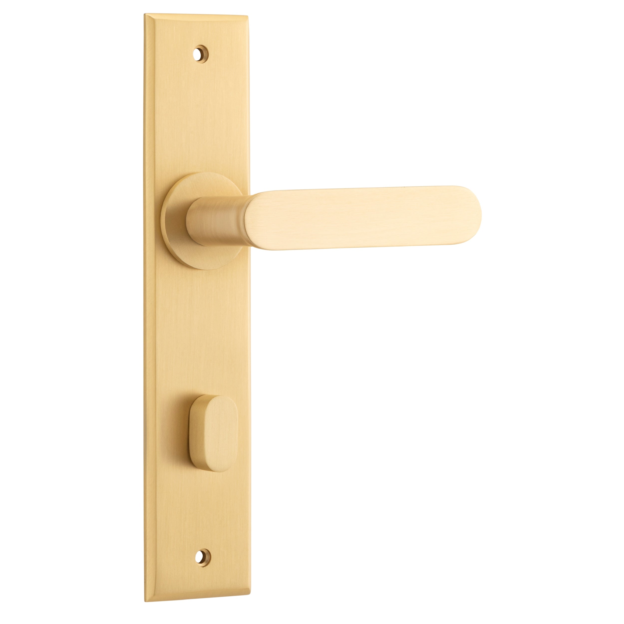 Iver Door Handle Bronte Chamfered Privacy Brushed Brass