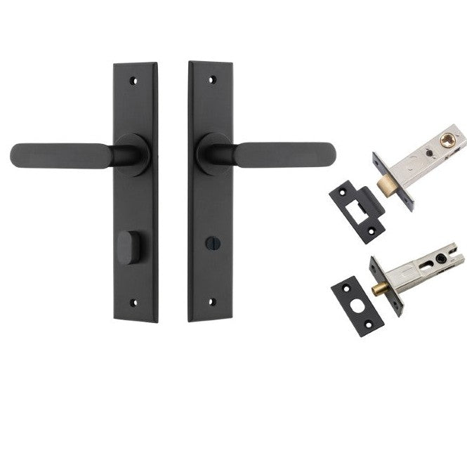 Iver Door Handle Bronte Chamfered Privacy Matt Black Privacy Kit