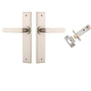 Iver Door Handle Bronte Chamfered Satin Nickel Passage Kit