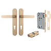 Iver Door Handle Bronte Oval Euro Pair Key/Key Brushed Brass Entrance Kit