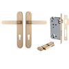 Iver Door Handle Bronte Oval Euro Pair Key/Thumb Brushed Brass Entrance Kit