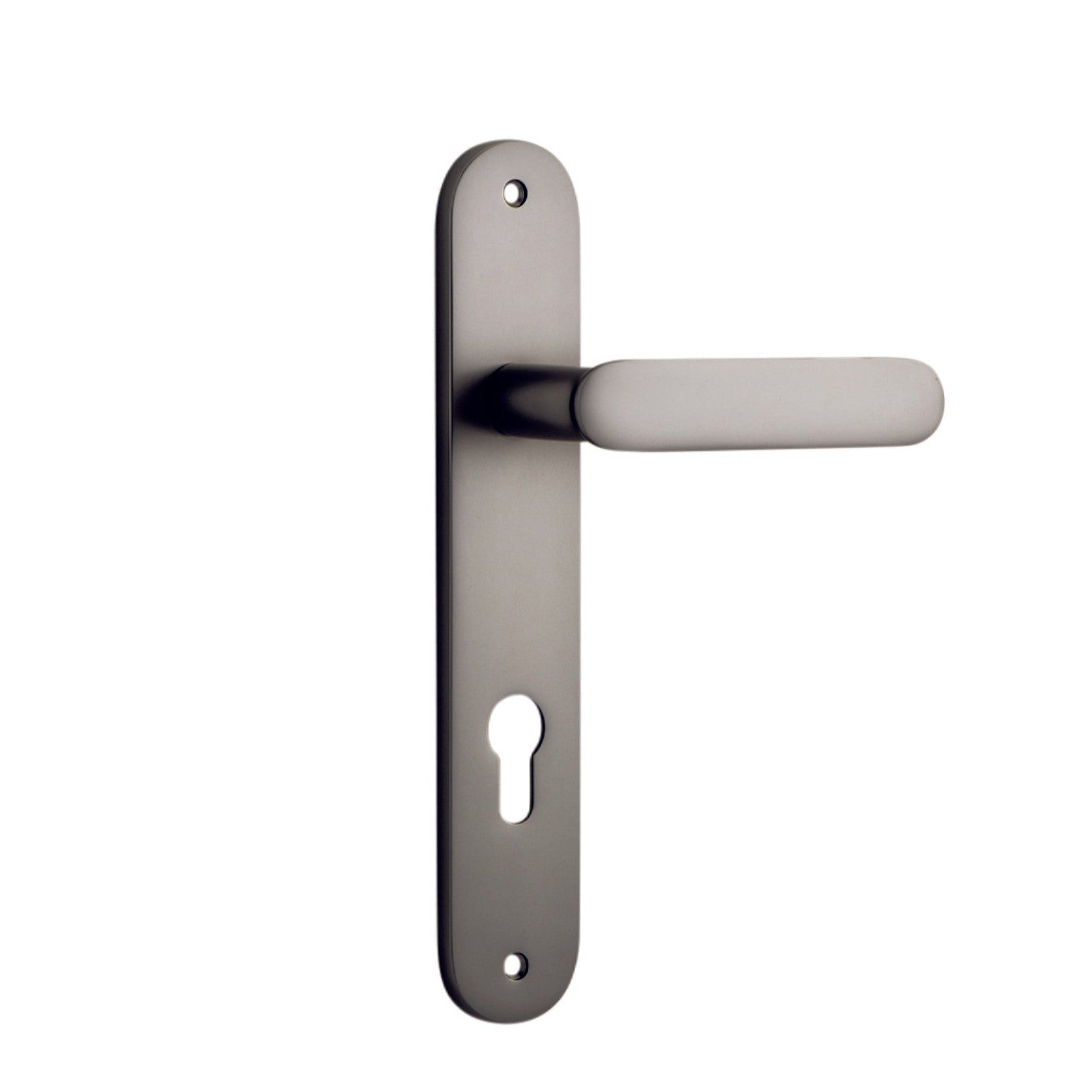 Iver Door Handle Bronte Oval Euro Satin Nickel